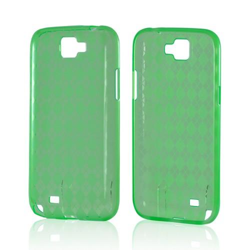 Green Argyle Crystal Silicone Case for Samsung Galaxy Note 2