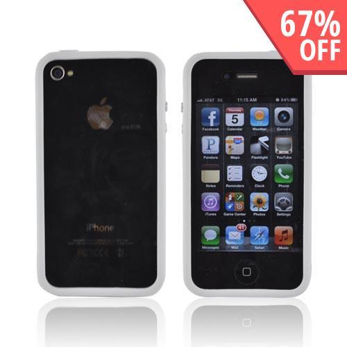 AT&T/Verizon Apple iPhone 4, iPhone 4S Crystal Silicone Bumper - White