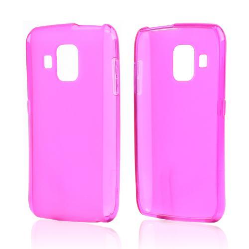 Hot Pink Crystal Silicone Case w/ Frosted Back for Pantech Perception