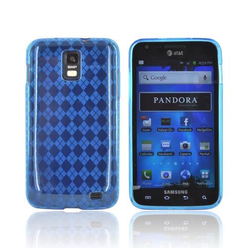 Samsung Galaxy S2 Skyrocket Crystal Silicone Case - Blue (Argyle Interior)