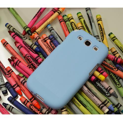 Sky Blue Super Premium Anti-Slip Crayon Series Crystal Silicone Case for Samsung Galaxy S3