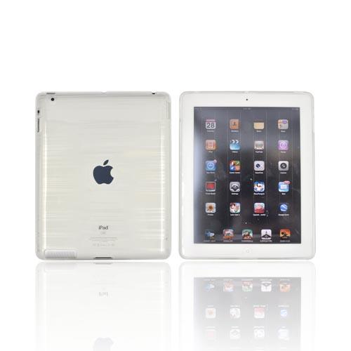 Apple iPad 2/3/4 Crystal Silicone Case - Stripes on White