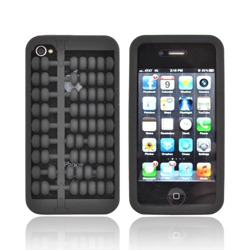 Black Abacus Silicone Skin Case for Apple iPhone 4/ 4S