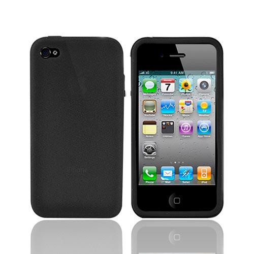 Apple iPhone 4 Silicone Case, Rubber Skin - Black