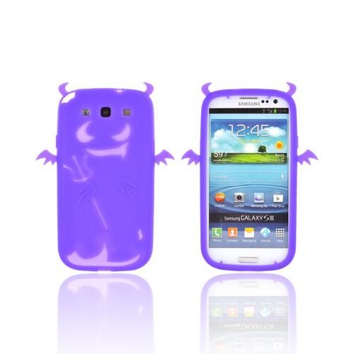 Samsung Galaxy S3 Silicone Case - Purple Devil w/ Horns