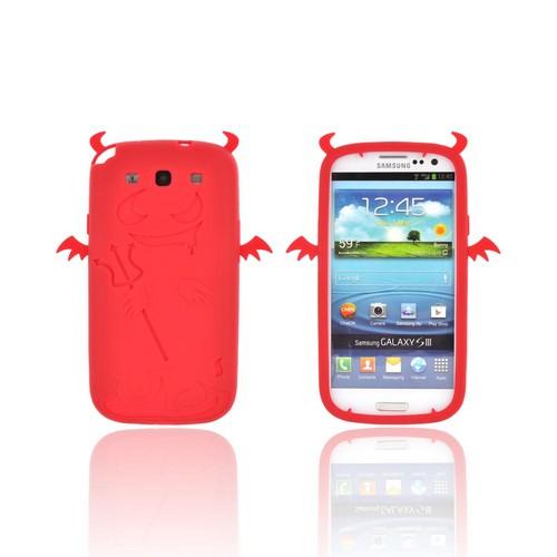 Samsung Galaxy S3 Silicone Case - Red Devil w/ Horns