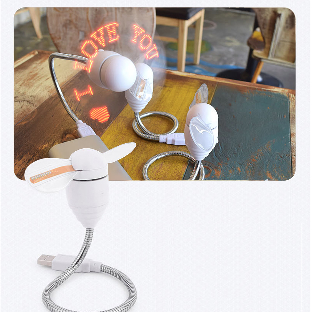 Red LED Programmable Message Fan W/ Custom Drawing - USB Powered