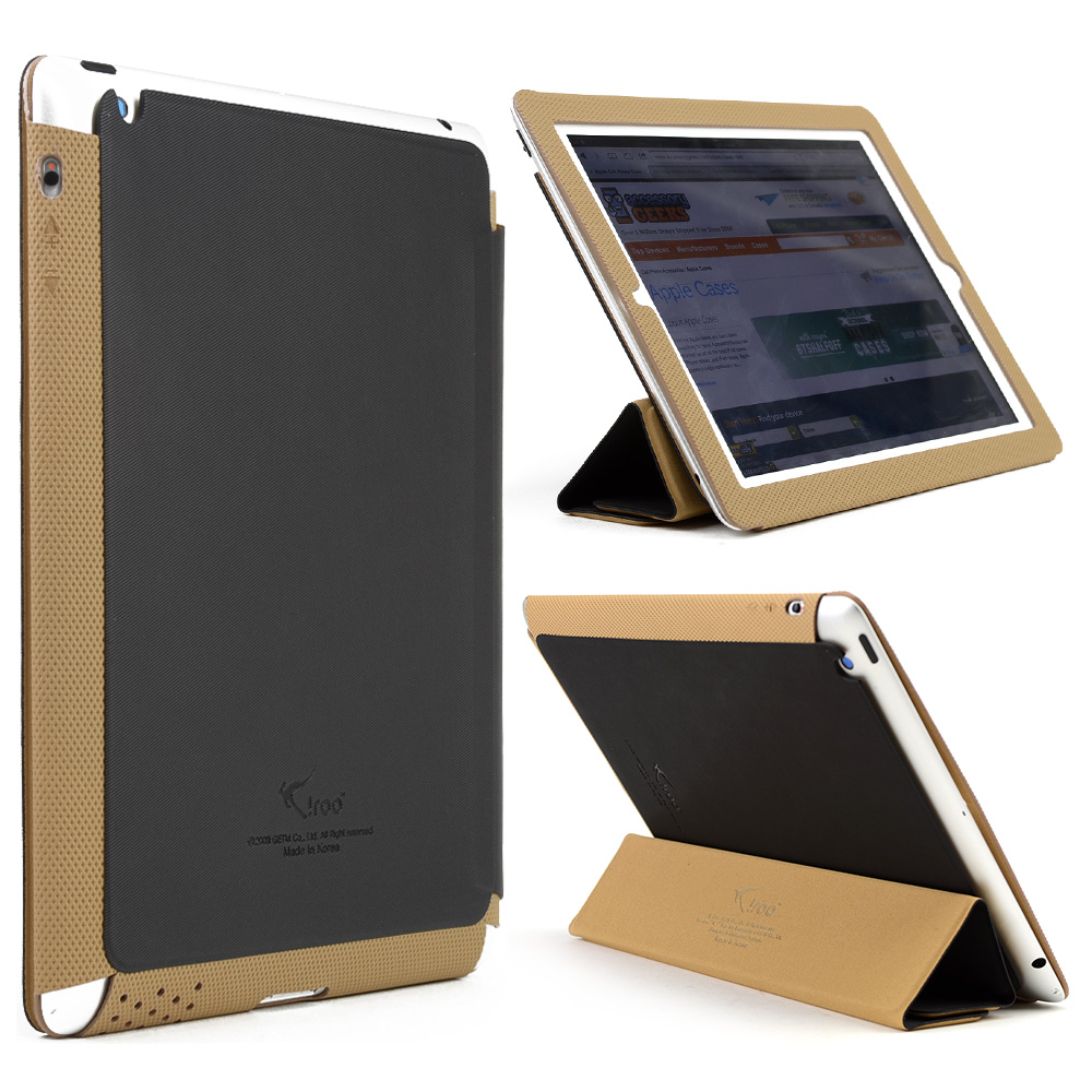 Black/ Brown iRoo LS-Series Faux Leather Slide-In Case w/ Smart Cover for Apple iPad 2/3/4 Black/ Brown iRoo LS-Series Faux Leather Slide-In Case w/ Smart Cover for Apple iPad 2/3/4