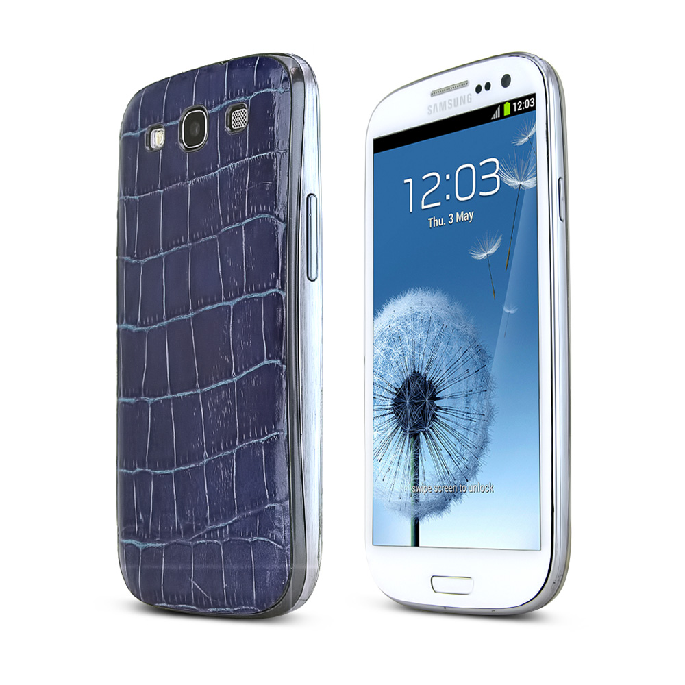 Blue Alligator Samsung Galaxy S3 Leather Textured Battery Door Case