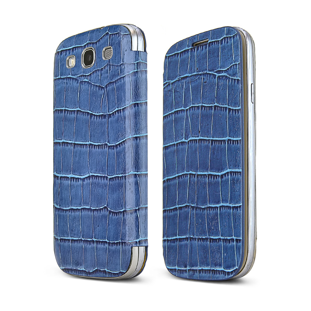 Blue Alligator Samsung Galaxy S3 Leather Textured Diary Flip Battery Door Case