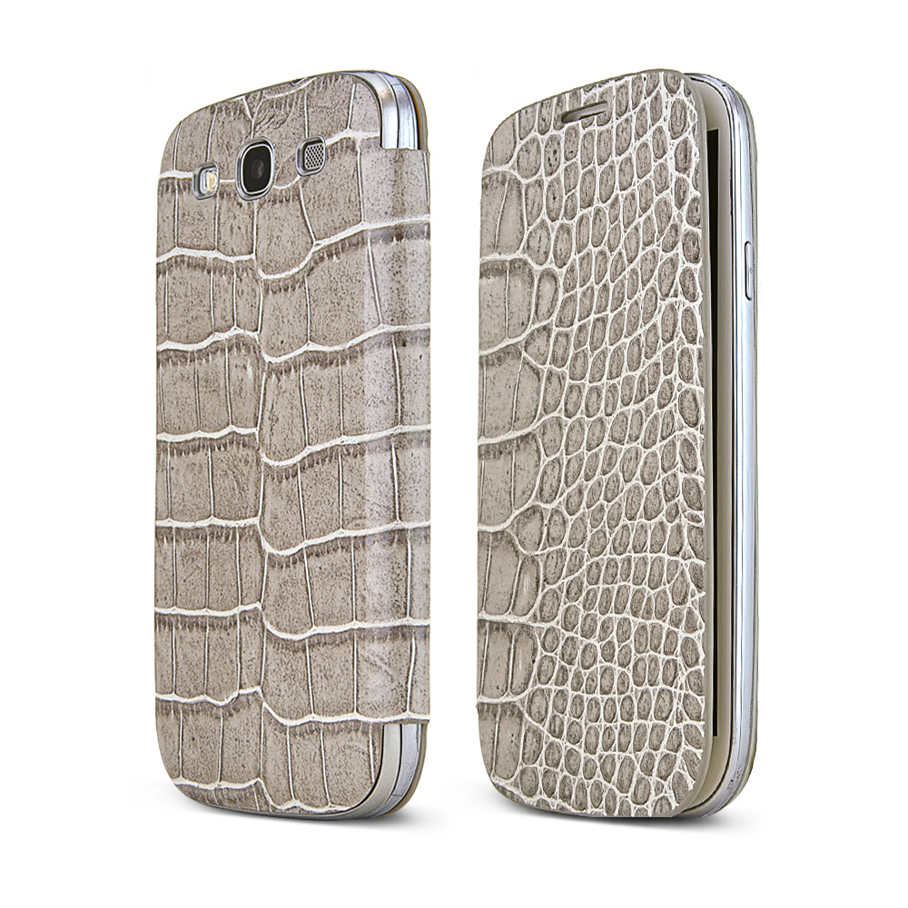 Gray Alligator Samsung Galaxy S3 Leather Textured Diary Flip Battery Door Case