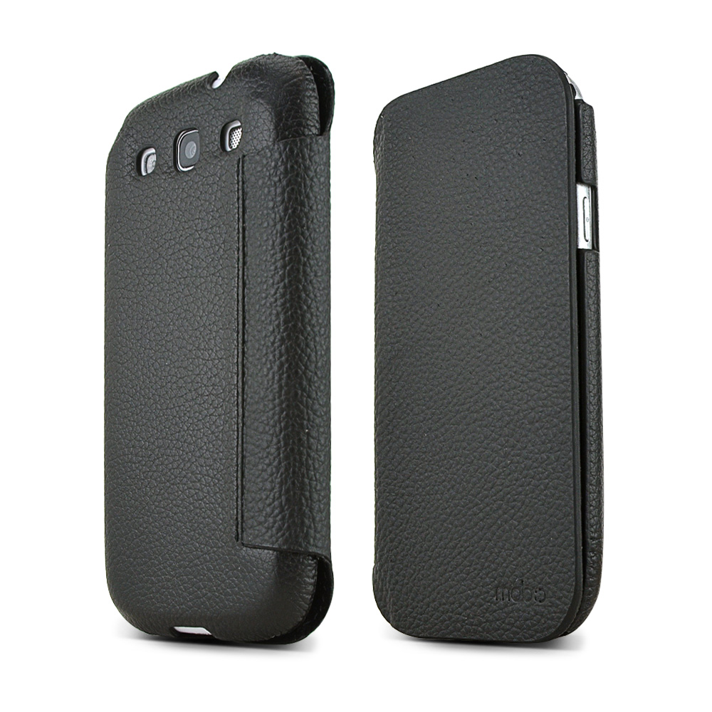 MobC Black Samsung Galaxy S3 C.Pocket Hard Cover Diary Case w/ Suede Interior & ID Slots