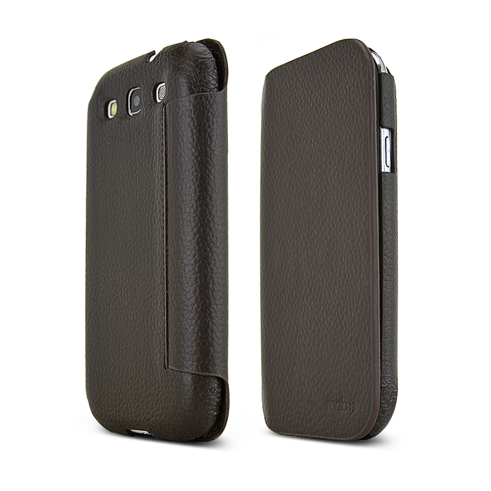 MobC Brown Samsung Galaxy S3 C.Pocket Hard Cover Diary Case w/ Suede Interior & ID Slots