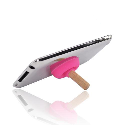 Portable Cell Phone Silicone Suction Plunger Stand Holder - Pink