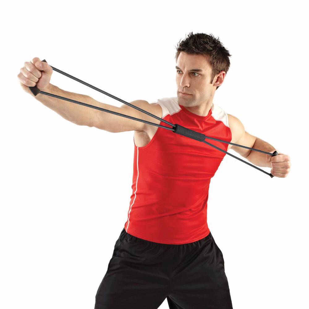 Black Toning Resistance Band; Premium Durable & Lightweight Exercise Rubber Tube Band Rope