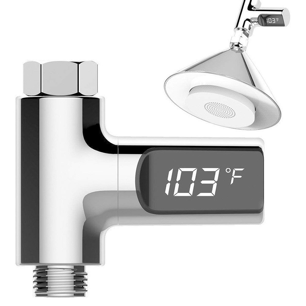Eutuxia LED Shower Thermometer. Showing Temperature with Water Pressure and No Battery Needed.