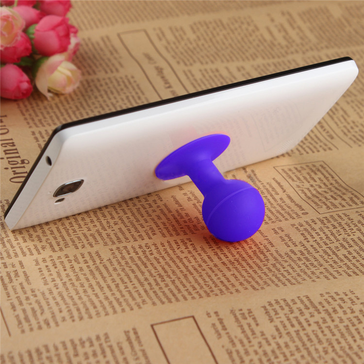 Portable Cell Phone Silicone Suction Ball Stand Holder - Purple